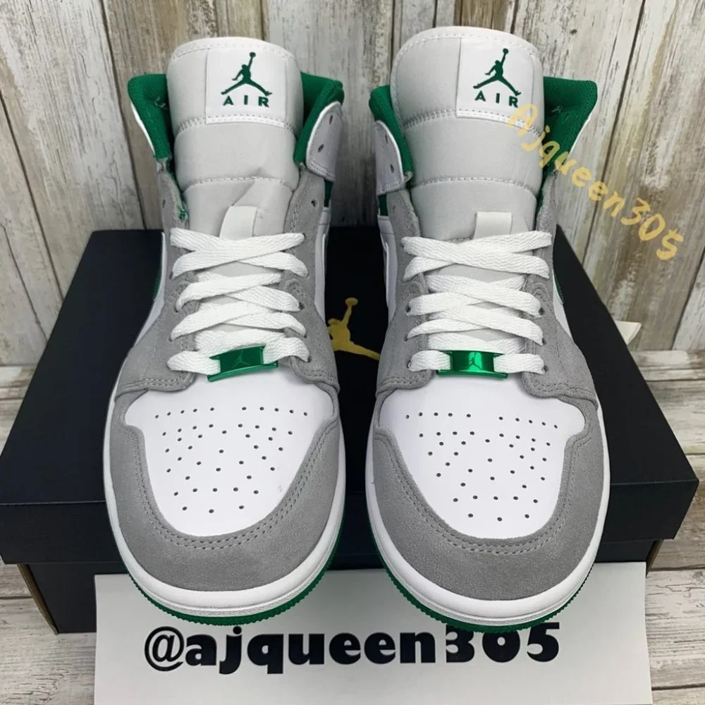 Air Jordan 1 Mid Smoke Grey Green - Picture 4 of 6